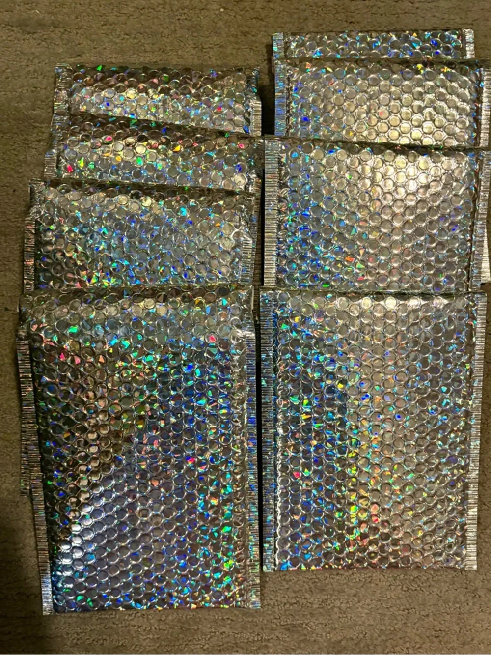 466- #20 Holographic Bubble Mailer Set - Silver, Rose Gold, Hot Pink